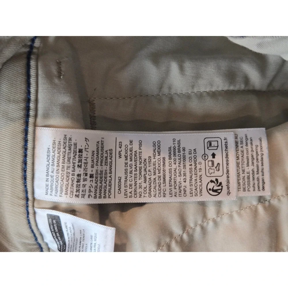 Levis XX Chino Pants Mens 28x29 Khaki Tan Relaxed Straight Skater Casual